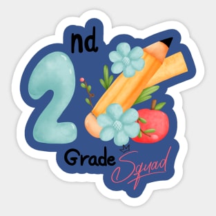 2nd Grade Squad Retro Teacher Team - Back To School - 1st Day of School Sticker